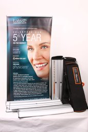 Group Of 5 Retractable Advertising Banners With Stands