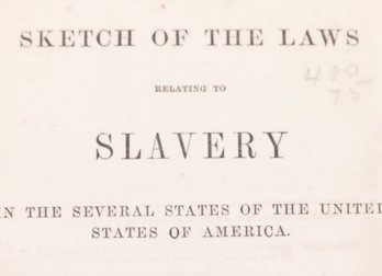 (SLAVERY) 2 Books On Slavery & Abolition In America Before The Civil War. Joseph Stiles & Gro. Stroud.