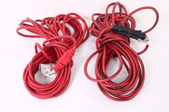 Pair Of 50 Ft Extension Cords SJTW 14AWG