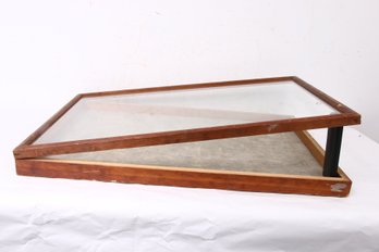 Vintage Wood & Glass Tabletop Display Case - Perfect For Trade Show, Flea Market, Jewelry Showcase, Etc