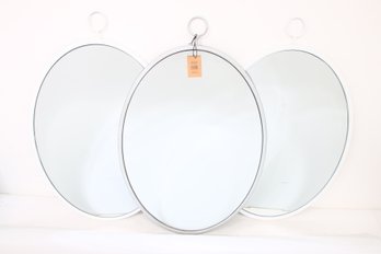 Group Of 3 Oval Beveled Glass Decorative Mirrors