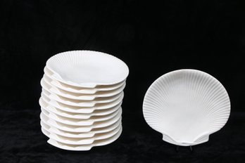 Group Of 12 Shell Shaped Dessert Or Salad Plates