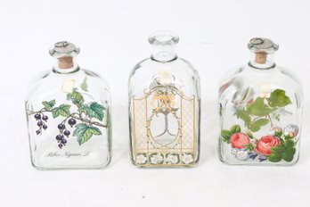 Vintage Group Of 3 HOLMEGAARD Made In Denmark Decanters - Design Style 492, 290
