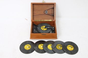 Vintage Thorens AD30 Swiss Elm Music Box With 6 Discs
