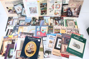 Large Group Of Publications Magazines About Needlework, Cross Stitch & Other Crafts
