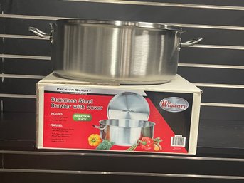 Winco 20 Qt Stainless Steel Brazer With Cover SSLB-20