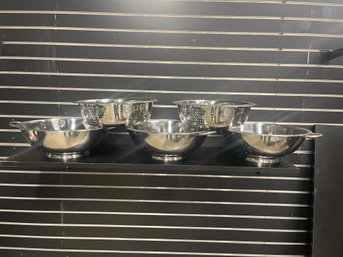 Lot Of 5 Winco Bowl Colander 14' And 13'