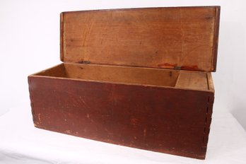 Antique Wooden Sea Captain's Stowage Chest