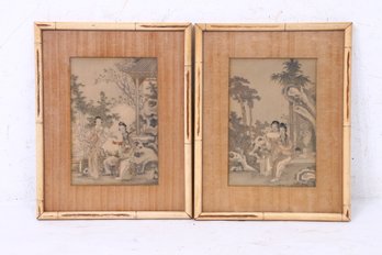 Pair Of Antique Circa 1920 Asian Decorative Prints
