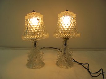 Vintage 1940's Bubble Glass Vanity Lamps Working