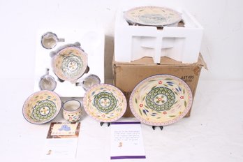 TEMPTATIONS Old World 16pcs Dinnerware Service For 4 Presentable Ovenware By TARA - NEW In Box