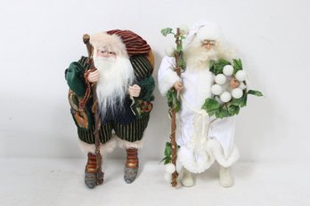 Department 56 White Christmas & Christmas Bazaar - Pair Of Santa Porcelain Dolls