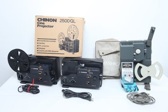 3 Vintage Projectors: Chinon 2500 & 3000 GL, & Yahica 8P3-RS Auto Projectors