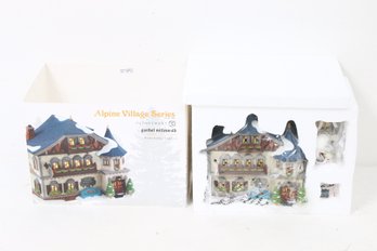 Department 56 Alpine Village Series ' Gasthof Mittenwald ' Hand Painted Lighted House - New Old Stock
