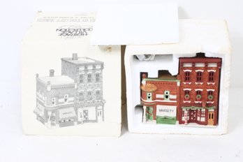 Department 56 Heritage Village Christmas In The City Series - VARIETY STORE & BARBERSHOP - New Old Stock