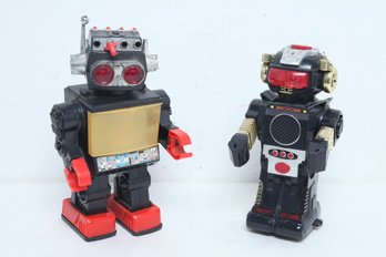 2 Vintage Plastic Robots ~ Circa 1980s