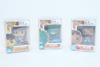 3 Street Fighter Funko Pop Figures: RYU (8-Bit), Blanka, & Balrog