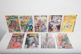 9 Marvel Comics: Spiderman  Venom  X-Men  Silver Surfer  Hawkeye  Wolverine & More