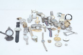 Grouping Of Miscellaneous Watches & Watch Parts (for Parts/Repair)