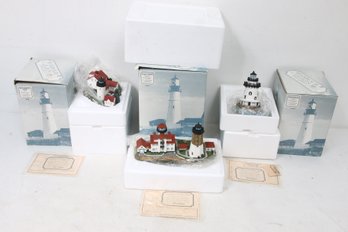 Group Of 3 HARBOUR LIGHTS Lighthouses - Rhode Island, Maine, Connecticut - New Old Stock