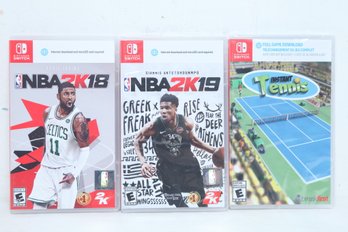3 Nintendo Switch Sports Games: NBA2K18 & 19 W/Tennis