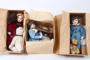 Group Of 3 The Yesterdays' Child Doll Collection - True Blue Boyds Doll - New Old Stock