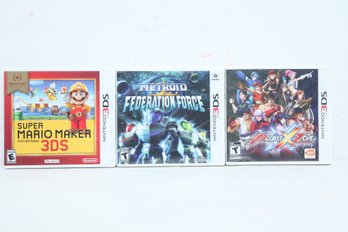 3- 3DS Games: Super Mario Maker, Metroid Prime Federation Force, Project X Zone