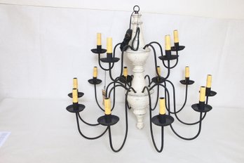 Irvin's HARRISON Country Style 2-tier 15 Arms Wood Chandelier Handcrafted - New Old Stock Store Display Item