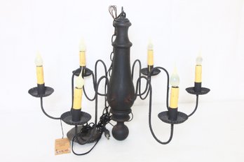 Irvin's NORFOLK Country Style 6 Arms Wood Chandelier - New, Store Display Item