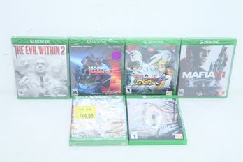 6 XBOX One Games (5 Factory Sealed): Mass Effect, Evil Within, Mafia III & More
