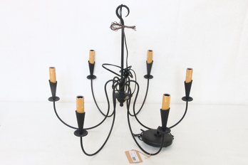 COUNTRY TRADITIONS LIGHTING NORTHRIDGE Country Style 6 Arms Metal Chandelier In Black -New, Store Display Item