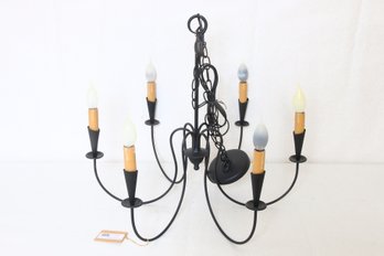 COUNTRY TRADITIONS LIGHTING NORTHRIDGE Country Style 6 Arms Metal Chandelier In Black -new, Store Display Item