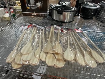 Large Group Of Winco Wooden Spoons 16' To 18 ' Long