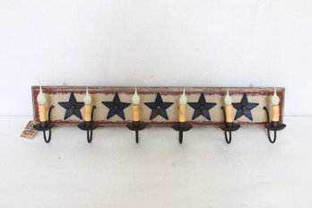 IRVIN'S Tinware Barlite Country Style Over Barn Door 6 Arm Light Fixture With Stars - New Store Display Item