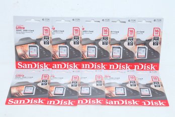 10 Factory Sealed 16GB SanDisk Memory Cards