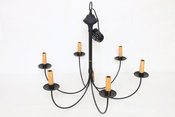 COUNTRY TRADITIONS LIGHTING PEPPERELL Country Style 6 Arms Metal Chandelier In Black - New, Store Display Item