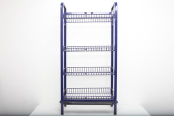 Blue Metal Adjustable Storage Shelf/rack With Self Leveling Feet