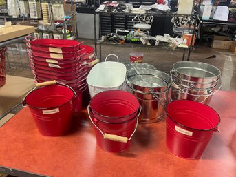 Large Lot Of Small Tubs And Pails