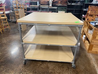 Large 3 Tear Store Display Tables On Casters