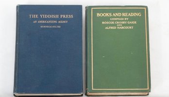 Bibliophilia 2 Books On Books Incl.  1925 The Yiddish Press (Judaica)