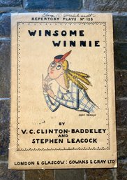 Cover Art By Joyce Dennys, WINSOME WINNIE Play By Stephen Leacock, 1932