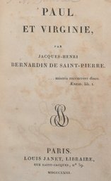 Classic Novel In French PAUL ET VIRGINIE, PAR JACQUES-HENRI BERNARDIN DE SAINT-PIERRE.