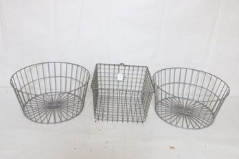 Group Of 3 Wire Baskets - Including One From FRED MEDART PRODUCTS