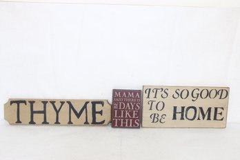 Group Of 3 Handmade Country Home Style Wooden Signs - New