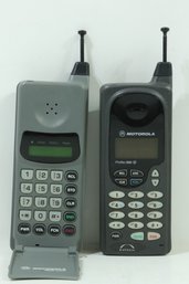 Pair Of Vintage Motorola Handheld Brick Cell Phones