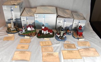 Lot Of 5 Harbour Lights Lighthouses From CA MI MIB #417, #639, #191, #660 & #407