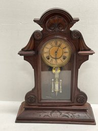 Antique Victorian Walnut Parlor Clock