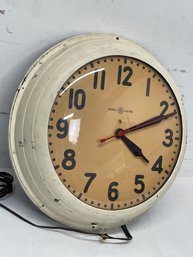 Large Antique GE General Electric Round Metal Gallery Clock
