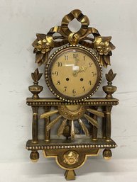 Vintage Westerstrand Swedish Gold Gilt Wall Clock