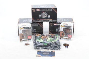 Lot Of 3 Marvel Collectors Corps Black Panther Wakanda Forever Funko Box Set W/ 3xl...